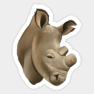 White Rhino Sticker